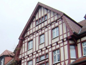 Michael Lissok Mietwohnhaus An den Wurthen 14, gebaut 1909 - 1910 nach Entwurf von J. K. Tietz, Fassadenpartie; Foto: Michael Lissok