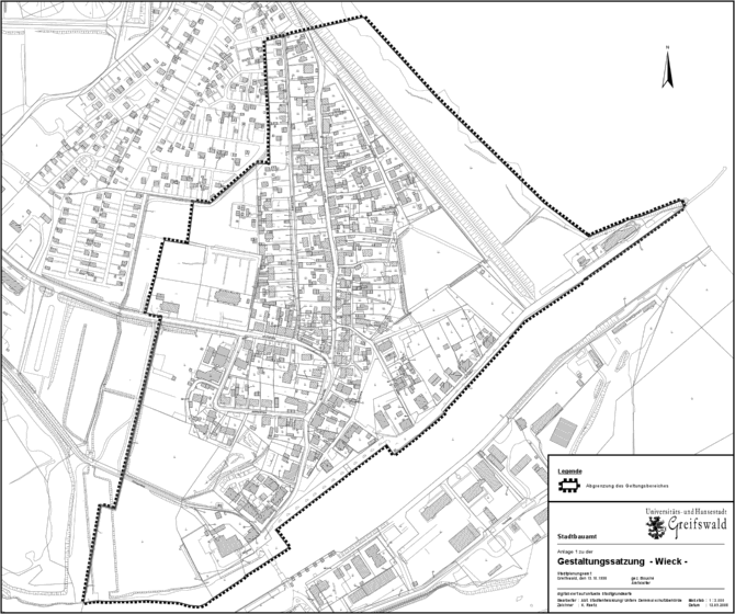 Uebersichtsplan Gestaltungssatzung Wieck © Stadtbauamt der Universitäts- und Hansestadt Greifswald Bild