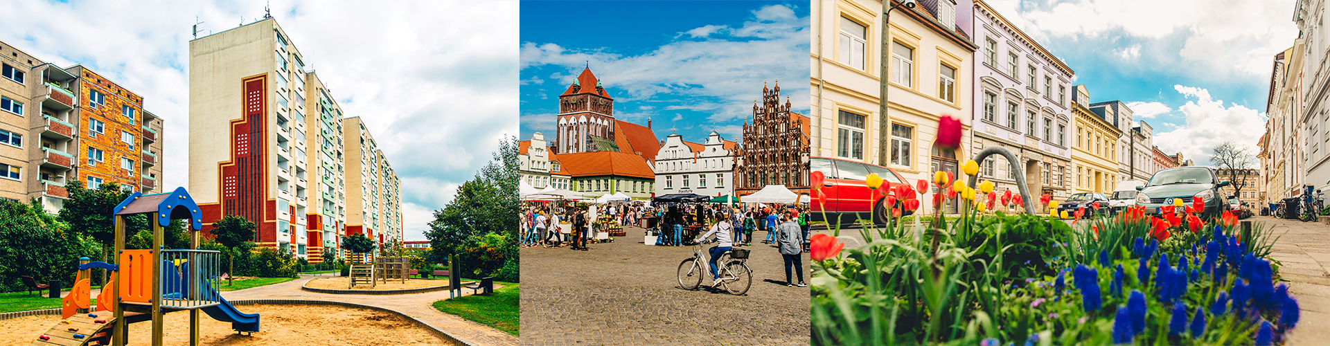 Foto mit Stadtteilen von Greifswald