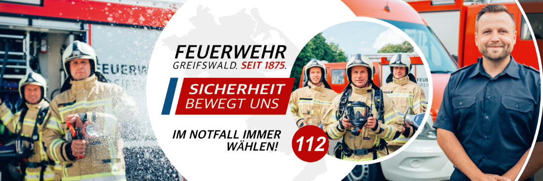 Banner Feuerwehr © Feuerwehr Greifswald Kollegen der Feuerwehr Greifswald