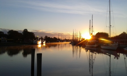 Ilse-Marie Mittag: Sonnenaufgang am Ryck, fotografiert an einem Sommermorgen auf dem Weg zur Arbeit - © Ilse-Marie Mittag Ilse-Marie Mittag: Sonnenaufgang am Ryck, fotografiert an einem Sommermorgen auf dem Weg zur Arbeit