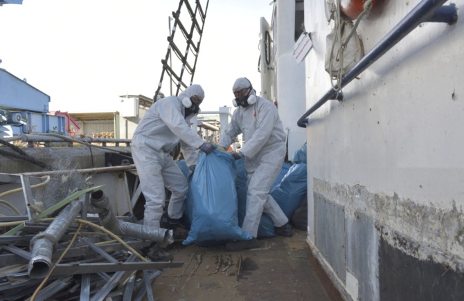 Entkernung der GREIF © S. Weiß Entkernung des Segelschulschiffs GREIF