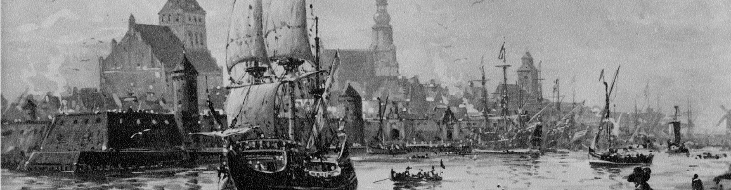 Historische Darstellung von Greifswald in der Hansezeit von Willy Stöwer