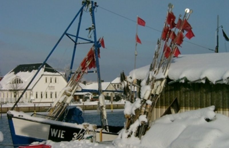 Fischerei- und Seglerhafen Wieck an einem Wintertag