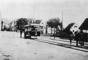 Straßenbahn in Dresden © Referenzalbum von Siemens und Halske 1893-94 Bild