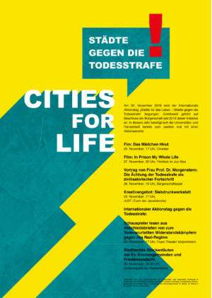 Plakat Aktionswoczhe gegen die Todesstrafe in Greifswald © Beauftragtenbüro Plakat Aktionswoche gegen die Todesstrafe in Greifswald 2018