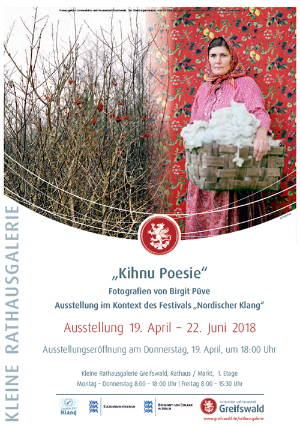 Plakat Kleine Rathausgalerie Kihnu Poesie © Birgit Püve Plakat Kleine Rathausgaleri Kihnu Poesie