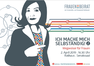 Plakat Selbständigkeit © Gleichstellungsbeauftragte Plakat Veranstaltung ich mache mich selbständig am 2.4.2019