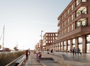 Perspektive_Uferpromenade_Quartier_Hafenstrasse_Greifswald_Copyright_Baumschlager_Eberle_Architekten © Baumschlager_Eberle_Architekten Perspektive Uferpromenade Quartier Hafenstraße