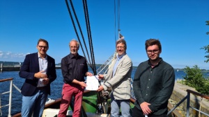 Sanierungskonzept für GREIF wird vorgestellt, Foto Pressestelle (1) © Pressestelle Patrick Dahlemann, Detlef Löll, Friedrich Fichte und Dr. Stefan Fassbinder stellen das Sanierungskonzept für die GREIF vor
