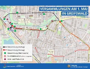 Karte1.Mai2021 © LK Vorpommern-Greifswald Karte der Aktionen zum 1. Mai 2021