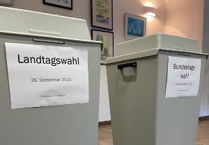 Landtagswahl 2021 © Pressestelle Urnen für Landtags- und Bundestagwahl 2021