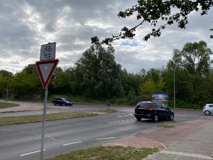 Einmündung Schönwalder-Beimer-Straße © Pressestelle Blick aauf die Einmündung der Schönwalder Landstraße in die Hans-Beimler-Straße