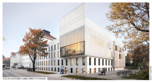 Entwurf Neubau Theateranbau (c) Dietrich-Untertrifaller © Dietrich - Untertrifaller Ansicht des geplanten Theaterneubaus