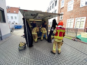 Gefahrguteinsatz im Stadthaus © Feuerwehr Greifswald Gefahrguteinsatz im Stadthaus