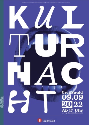 Hauptmotiv der Greifswalder Kulturnacht 2022 © Roberto Plucinski Offizielles Plakatmotiv der Greifswalder Kulturnacht am 9. September 2022