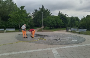 Platz am Gedserring mit fertiggestellter Pflasterung, Foto Björn Treber (1) © Björn Treber Platz am Gedserring mit fertiggestellter Pflasterung