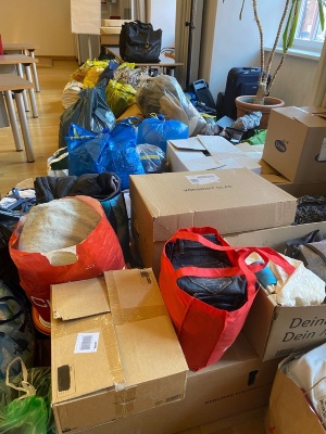 Spenden für ukrainische Flüchtende, Foto Pressestelle © Pressestelle Im Rathaus werden zahlreiche Spenden abgegeben