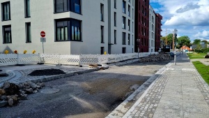 Bauarbeiten Kuhstraße, Foto Pressestelle (04.08 (2) © Pressestelle Bauarbeiten in der Kuhstraße, die Fahrbahn wird gerade gepflastert