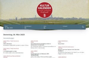 Relaunch Online-Kulturkalender © Tobias Reppin Screenshot der Startseite des neuen Greifswalder Online-Kulturkalenders