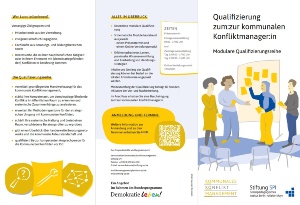 Qualifizierung zum*zur Kommunalen Konfliktmanager*in © Stiftung Sozialpädagogisches Institut Berlin Informationsflyer zur Qualifizierung zum*zur Kommunalen Konfliktmanager*in in Greifswald