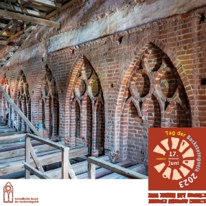 Marienkirche in Greifswald © Untere Denkmalschutzbehörde Verdecktes Außenfrieß der Greifswalder Marienkirche