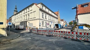 Havarie der Trinkwasserleitung Domstraße Ecke Baderstraße