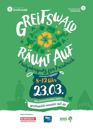 stadtmarketing_aktionstag2024_flyerA6_druck_VS-001 © Greifswald Marketing GmbH Aktionstag Greifswald Räum Auf 2024 - Frühjahrsputz für Friedrich