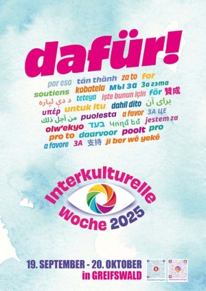Plakat zur Interkulturellen Woche 2025 in Greifswald