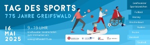 UHGW Banner zum Tag des Sports - 775 Jahre Greifswald
